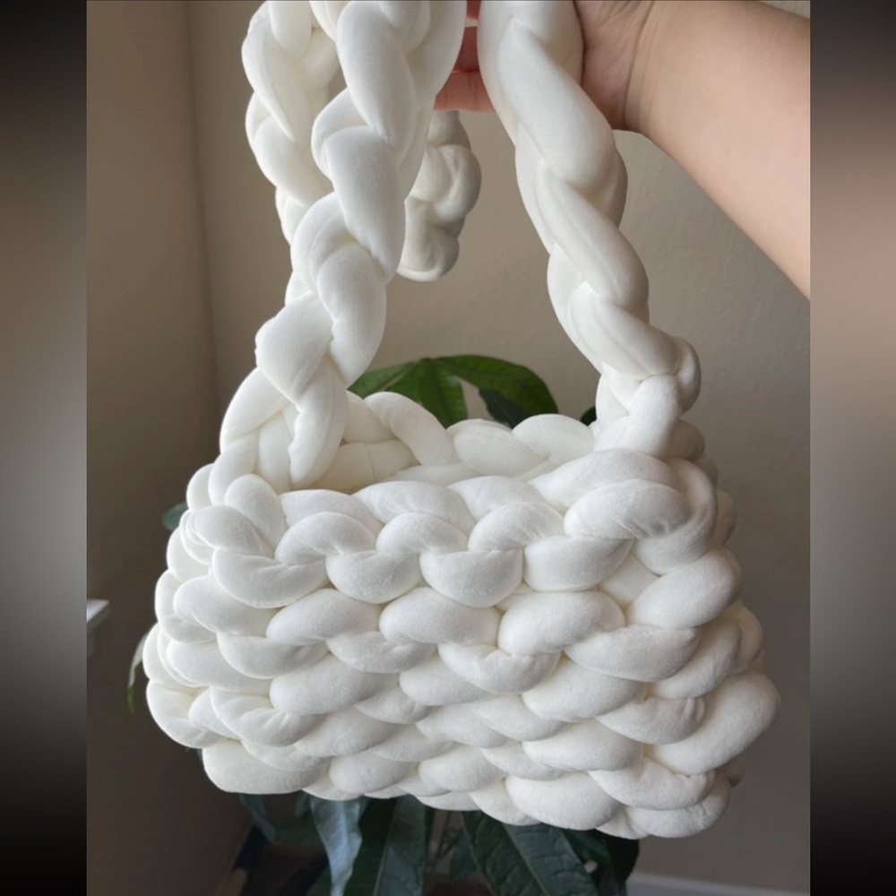 Hand knitted bag